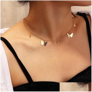 Chokers Women Fashion Pendant Collier Charme Boho Boho Butfly Star Colliers Bohemian Beach Neck Chain Bijoux Drop Livrot Dript Dhzfx