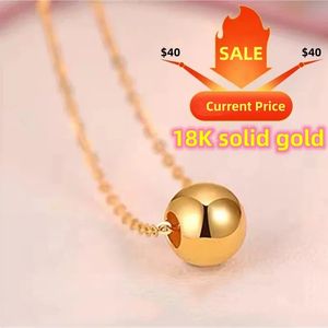 Sautoirs Zhixi véritable 18 carats bijoux en or collier de perles solides pendentif pur au750 pour les femmes fine cadeau de mariage D503 231129