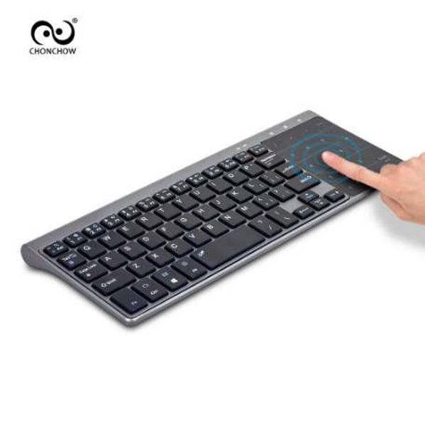 CHONCHOW 2,4G Mini teclado inalámbrico Touchpad portátil USB teclado Air Mouse para Mac PC Windows 7/10 Vista Android Smart