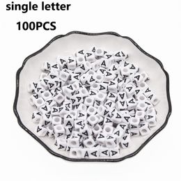 CHONGAI 500 piezas acrílico solo alfabeto/letra cubo cuentas para joyería fabricación DIY cuentas sueltas 6X6mm Y200730