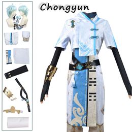 Chongyun Genshin Impact Costume uniforme tenue Cosplay Chun Yun perruque Halloween fête déguisement pour hommes femmes Anime jeu