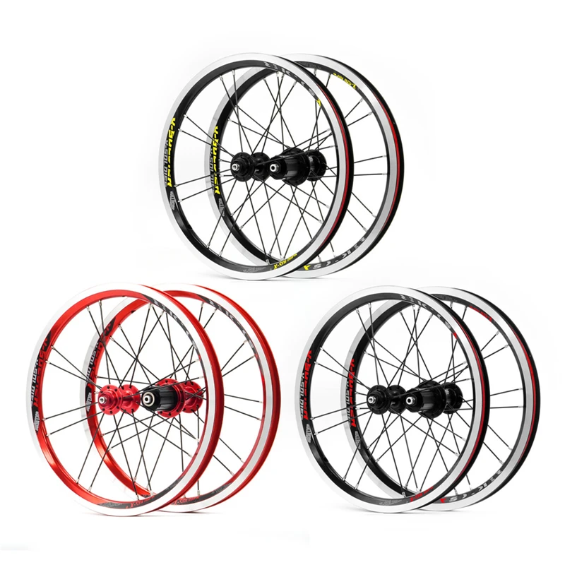 Chooee Foldable Bike Wheels 16in Folding Bicycle Rim V Brake Aluminium Wheelset Sealed Bearing Hubs Cycling Accessories Part