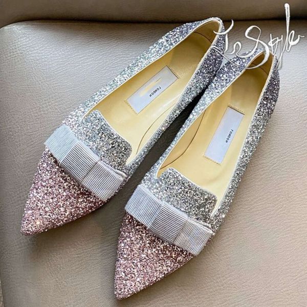 Chooo Chaussures Plat Designer Gala Mules Mocassins Bow Ballet Slides Femmes Luxe Rose et Violet Strass Pantoufles Occasionnelles Cuir Italie Robe Muller