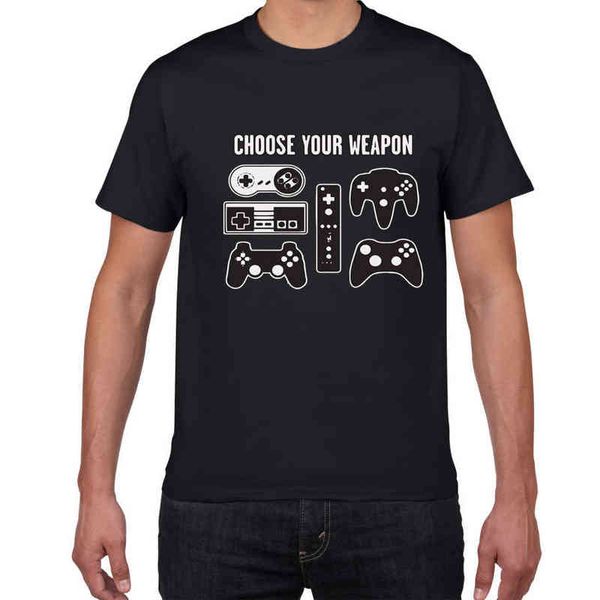 Choisissez votre arme Gamer Jeux vidéo T-shirt sarcastique hommes Contrôleur de jeu streetwear harajuku été hip hop t-shirt homme Y220214