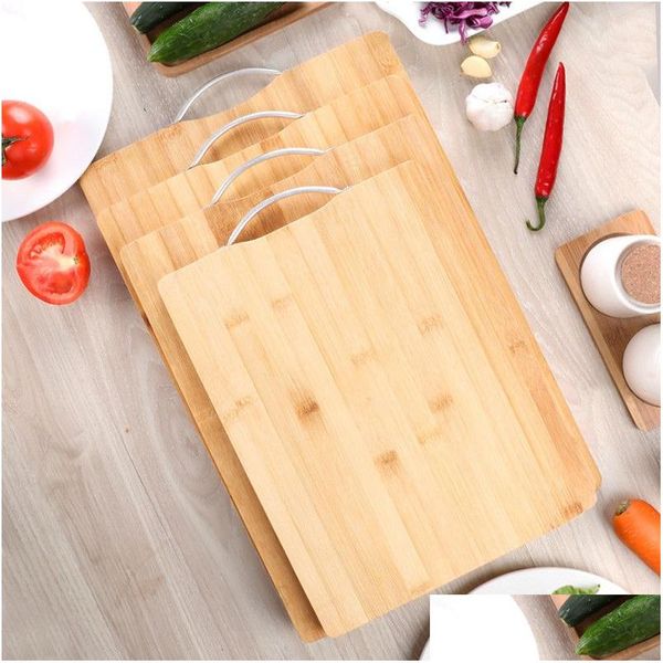 Blocs à découper Chop Kitchen Board Bois Légumes Fruits Outdoor Cam Food Cutting Bamboo Rec Viandes Drop Delivery Home Garden Dinin Dhwfy