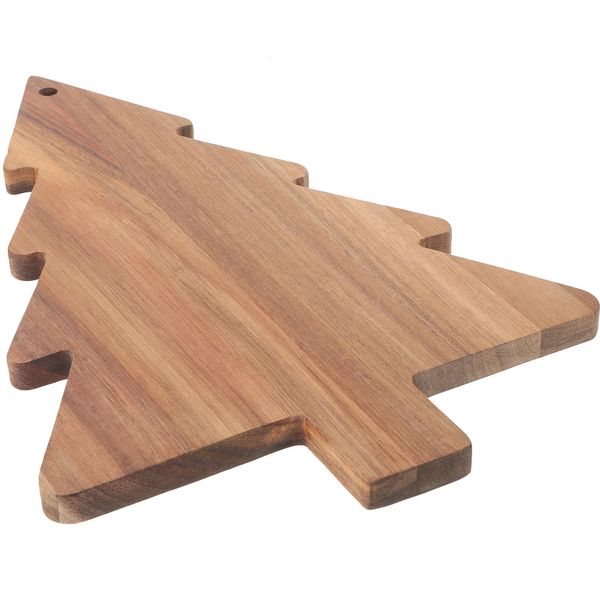 Bloques para cortar Tabla para servir Tablas de madera Corte de frutas Bandeja redonda Lindo embutido Árbol de Navidad Madera 231205