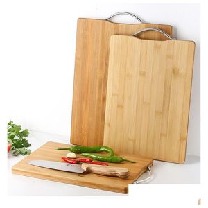 Blocs à découper Planche à découper en bambou robuste Tapis en bois Classement des aliments pour bébés Pain Légumes Fruits Fournitures de cuisine Drop Delivery Home G Dhf9V