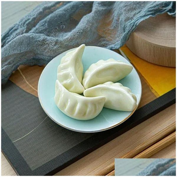 Travailleurs 1/2/3 / 5pcs Créatif Créramique Céramique Mignon Dumplings Shape Spoon Ware Rest Rack Cuisine Kitchen Table Varelle Décorts Drop Livraison Ho Dhdxv