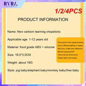 Baguettes 1/2 / 4pcs caricatures animaux têtes enfants à la formation bébé