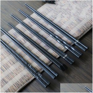Chopsticks 1 Pair Japanese Alloy Non-Slip Sushi Food Sticks Chinese Gift Reusable 20221006 E3 Drop Delivery Home Garden Kitchen Dini Dhph5