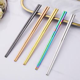 Eetstokjes 1 Paar Antislip Chinese Rvs Herbruikbare Metalen Eetstokje Voor Sushi Sticks Set Servies Keuken Tool