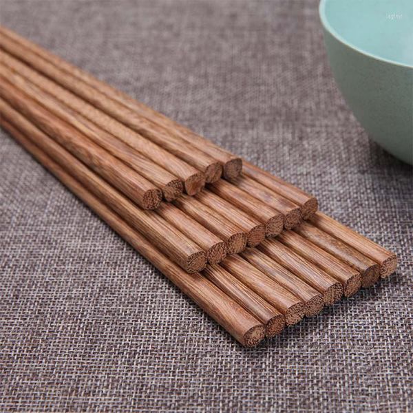 10 pares de palillos chinos reutilizables de madera maciza antideslizantes japoneses para regalo de Sushi vajilla utensilios de cocina