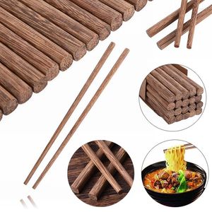 Eetstokjes 10 paar houten wengehout Chinese Japanse stijl geschenkschaal