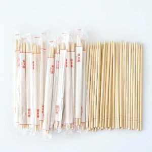 Baguettes 100 paires de baguettes japonaises jetables en bois de bambou, emballage individuel pour Restaurant, baguettes à hacher Hashi Sushi, bâton de nourriture, vaisselle 231218