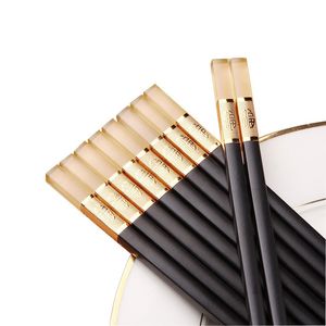 Eetstokjes 10paren 24 cm Amber Koreaanse set Antibacteriële niet -slip resistent Sushi Sticks Food Kitchen Supplies 230302