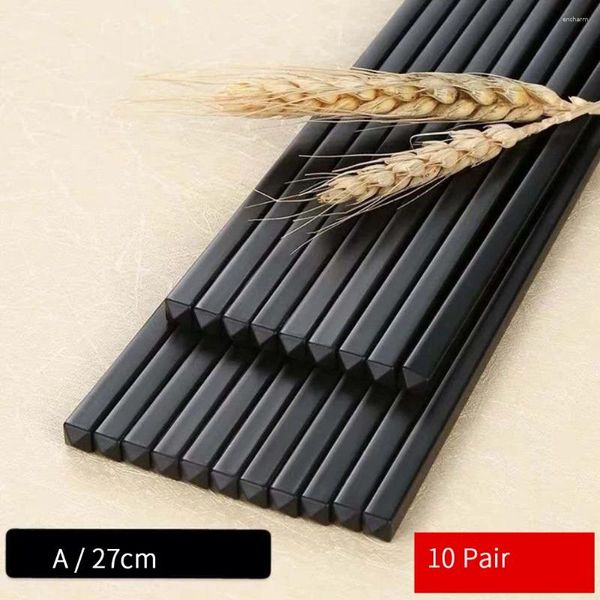 Palillos 10 pares de fibra de vidrio apto para lavavajillas Sushi ligero antideslizante herramientas de cocina viaje reutilizable chino portátil