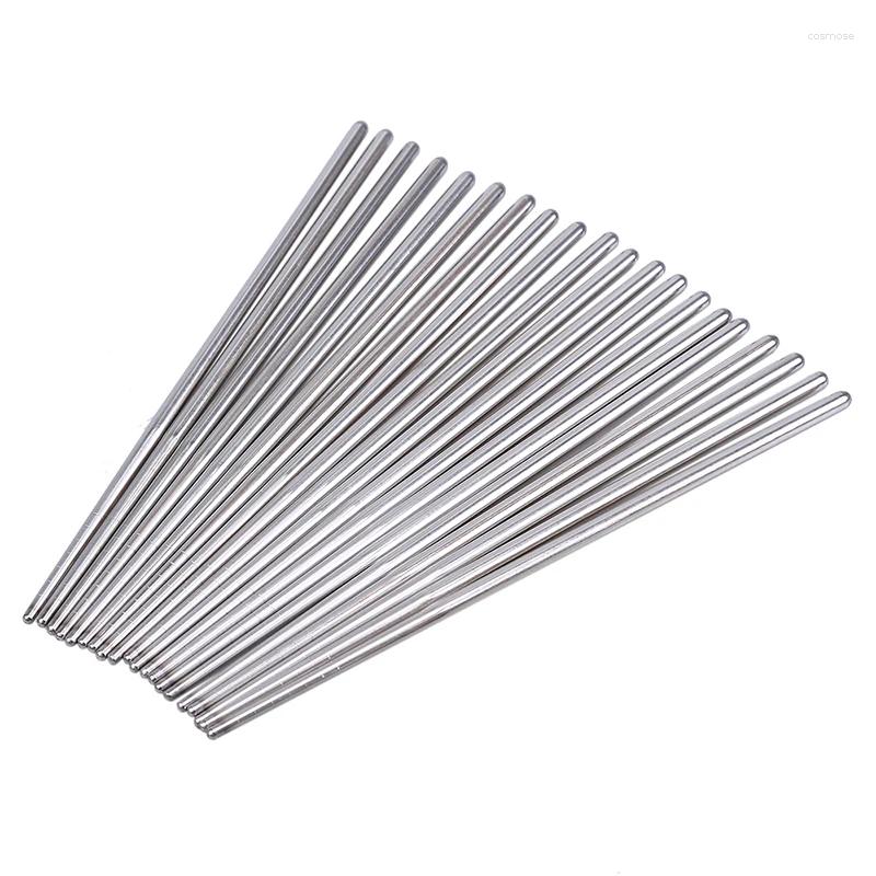 Chopsticks 10Pairs Metal Non-slip Stainless Steel Chinese Set Sticks Tableware For Home Wedding Party Supplies