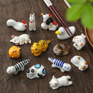 Eetstokjes 1 van de schattige Animal Holder Japanse keramische chopstick Home Decoratie lepel tafelvrouw sushi