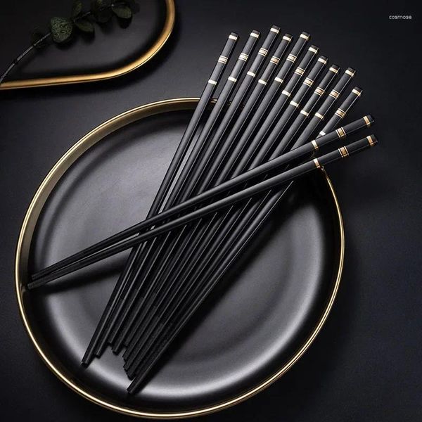 Baguettes 20 paires bœuf japonais chinois bâton de sushis coréen réutilisable alliage hop bâtons de cuisine accessoires d'outils de vaisselle