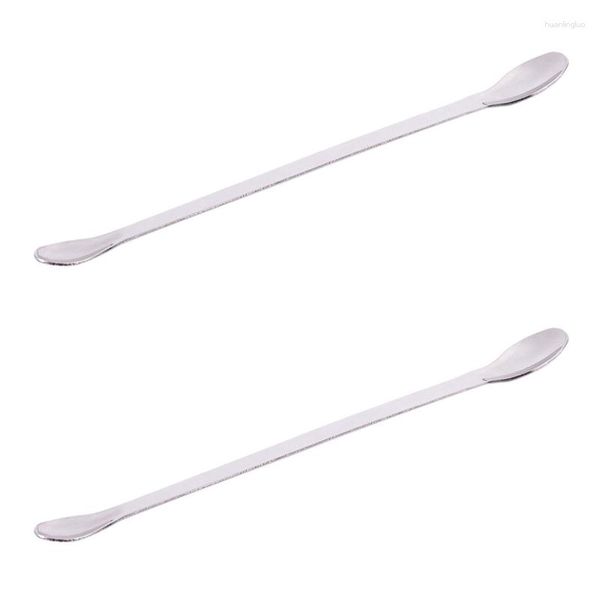 Baguettes 2 pièces 22 cm double tête en acier inoxydable réactif échantillonnage cuillère mélangeur pour laboratoire