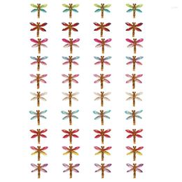 Baguettes 40 pièces pendentifs libellule colorés résine Animal dos plat breloques connecteurs embellissement pour la fabrication de bijoux artisanat