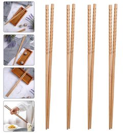 Palillos 4 pares súper largos 32 cm 42 cm fideos de cocina de madera olla frita palos de estilo chino utensilios de cocina