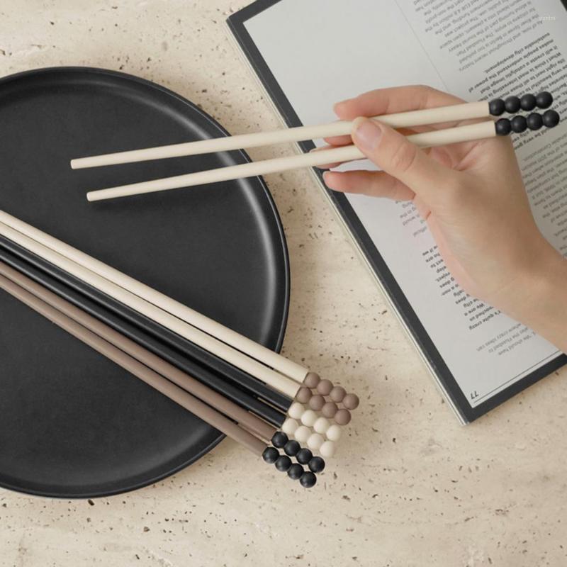 Chopsticks 4st kinesiska smidiga ytkvalitet Bekväm grepp Sturt Tabellegeringslegering Sugarbelagda Haws Diner