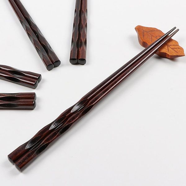 Palillos 5/10 par reutilizable puntiagudo sushi madera natural azufaifo rojo apto para lavavajillas antideslizante diseño elegante