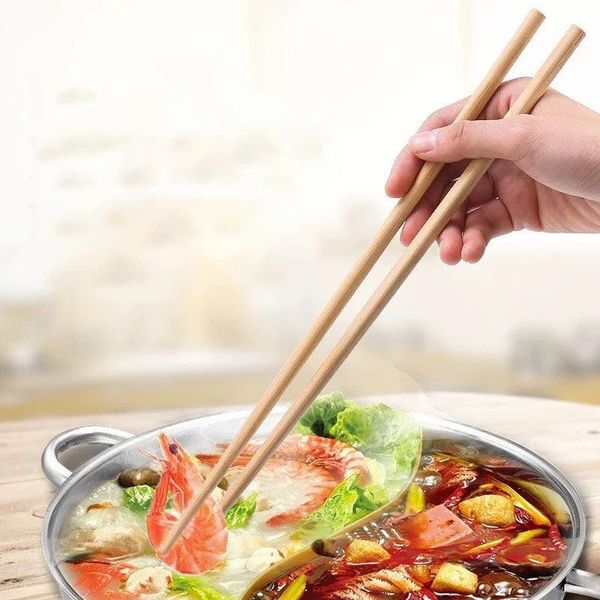Baguettes 5 paires 45 cm de Long bambou cuire nouilles profondes Pot frit bâtons de Style chinois outils de cuisine Gargets
