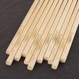 Phicksticks 5 pares Cabeza de bambú de carbonización china reutilizable Sushi no deslizante