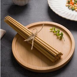 5 pares de palillos chinos de madera natural de bambú sin cera fideos de arroz saludables Ramen Sushi Set destacado El vajilla