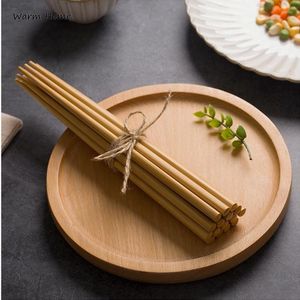 Eetstokjes 5 Paar Chinese Natuurlijke Houten Bamboe Geen Was Gezonde Rijst Noedels Ramen Sushi Set Aanbevolen El Servies