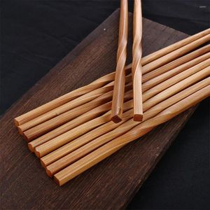 Eetstokjes 5 Paar Handgemaakte Natuurlijke Bamboe Hout Herbruikbare Sushi Stick Gift Servies Koreaanse Lepel Set