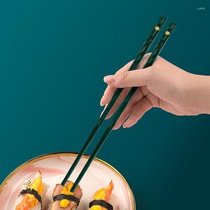 Chopsticks 5 Pairs Japanese Chinese Sushi Sticks Reusable Metal Korean Set Healthy Alloy Tableware
