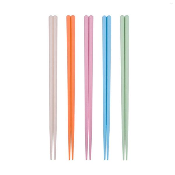 Palillos chinos de fibra de vidrio, 5 pares, portátiles, aptos para lavavajillas, regalo, reutilizables, antideslizantes, resistentes a altas temperaturas, respetuosos con el medio ambiente, fáciles de limpiar