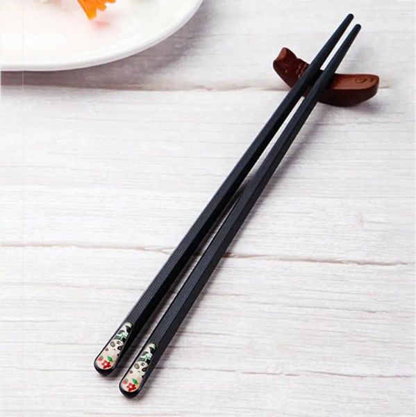 Phicksticks 6Pair japonés reutilizable punta de vidrio fibra de vidrio sin deslizamiento juego de vajillas suministros de cocina suministros de cocina