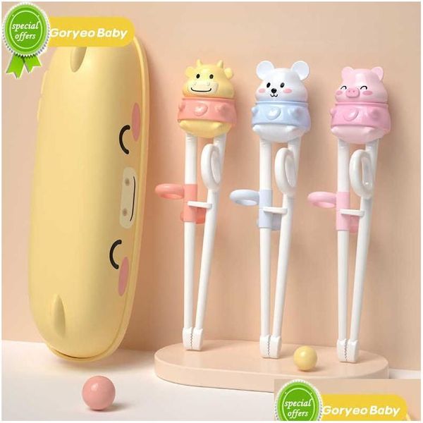 Chopsticks Baby Learning Training Cartoon Animal Chopstick Chopstick Tluckware Kids Comiendo Herramientas Helper Drop entrega Home Garden Kit Dhdrq