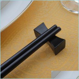 Palillos Color negro Resto de palillos Chino tradicional Almohada en forma de palillos Titular Restaurante Hogar Cubiertos Estante Drop Deliver Dhyn5