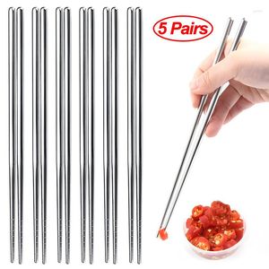 Chopsticks Chopstick Steel 1/2/5 Tableware Sushi Non-slip Japanese Korean Set Kitchen Chinese Metal Stainless Sticks Pairs