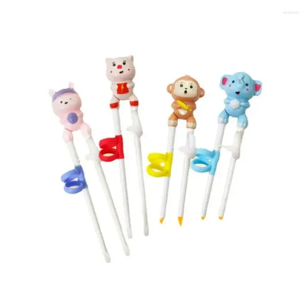 Baguettes mignonnes de dessin animé, singe, éléphant, formation d'apprentissage pour enfants, baguettes chinoises pour débutants et apprenants