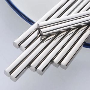 Chopsticks For Sushi Set Dinner Square Stainless Non-slip Tableware Dishwasher Reusable Safe Metal Chop Steel