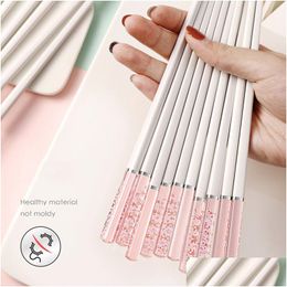 Baguettes Japonais Ambre Sakura Alimentaire Antidérapant Résistant Aux Hautes Températures Bâtonnets De Sushi Vaisselle Gadgets De Cuisine Drop Delivery Home Dhuhw