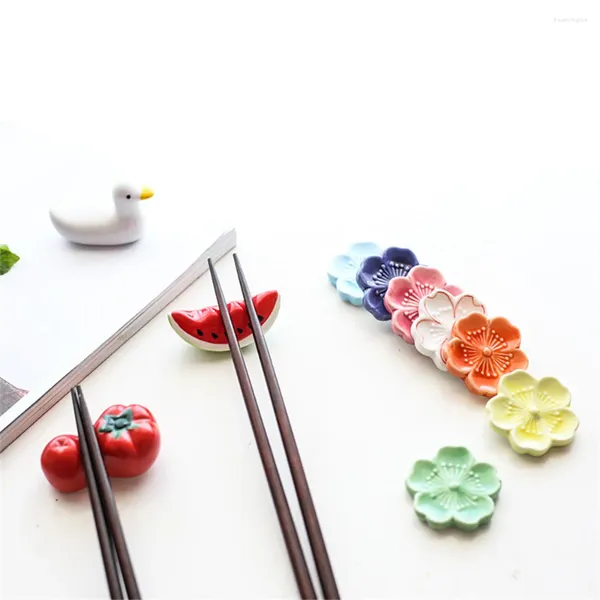 Palillos Japoneses Estante De Dibujos Animados Soporte De Cerámica Underglaze Color Estilo Cuchara Creativa