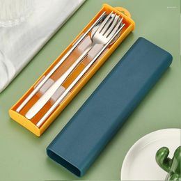 Bopsticks Corée de style coréen fourchette de couverts portables avec boîte-cadeau en plein air