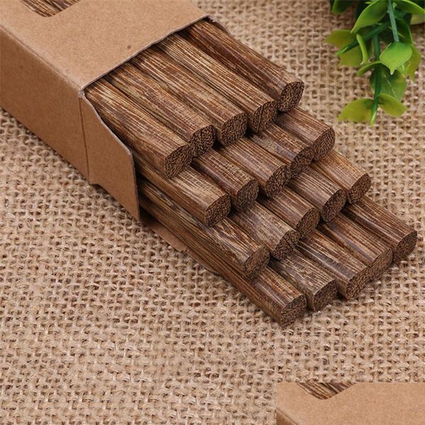 Baguettes En Bois Naturel Bambou Santé Sans Laque Cire Vaisselle Vaisselle Hashi Sushi Chinois Lz0881 Drop Delivery Accueil Garde Dhv2V