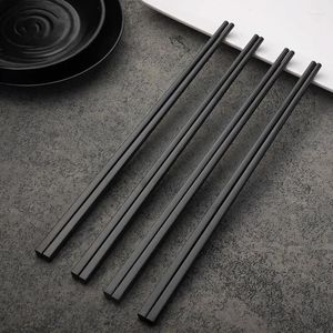 Chopsticks Non Slip Dishwasher Safe Bamboo Shape Grade 10 Pairs Alloy Chinese Sushi Sticks Reusable