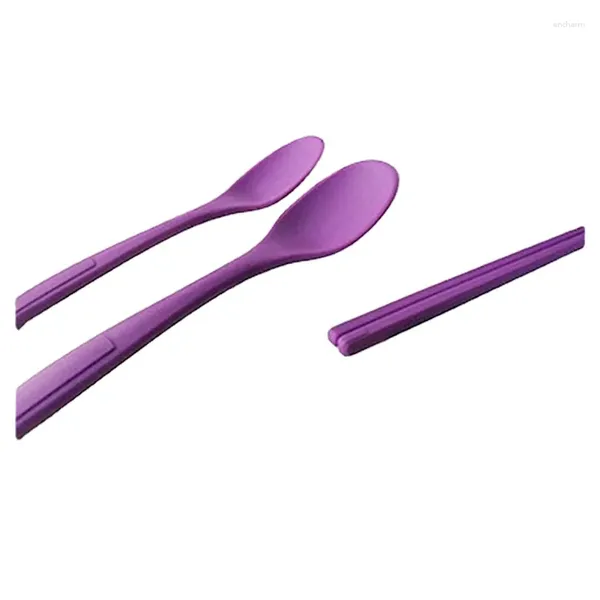 Baguettes-vente cuillère sûre enfants platine Silicone 3 ans apprentissage à domicile Portable