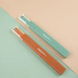 Chopsticks set oranje plating draagbaar vouwontwerp met frosted servies 1 1