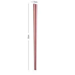 Chopsticks roestvrij staal tafelwerk chopstick 23cm vierkante mti kleur el huis elektroplate titanium goud stekseltjes stokjes 4 dhgarden dh5hm