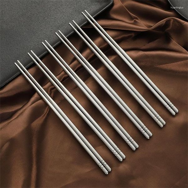 Palillos Sushi Antideslizantes Acero Reutilizable Pares 5 Palos Metal Inoxidable Chino Seguro Lavavajillas